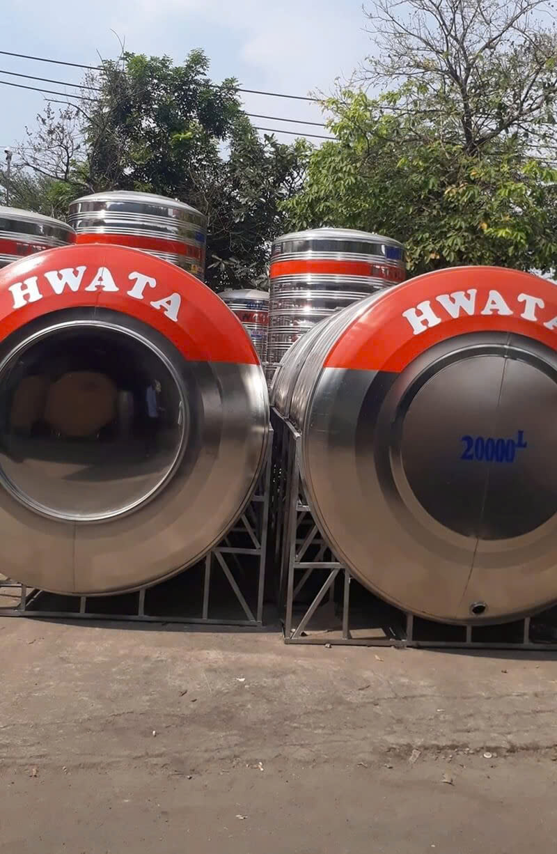 Bồn nước inox Hwata với 2 kiểu dáng đứng và ngang